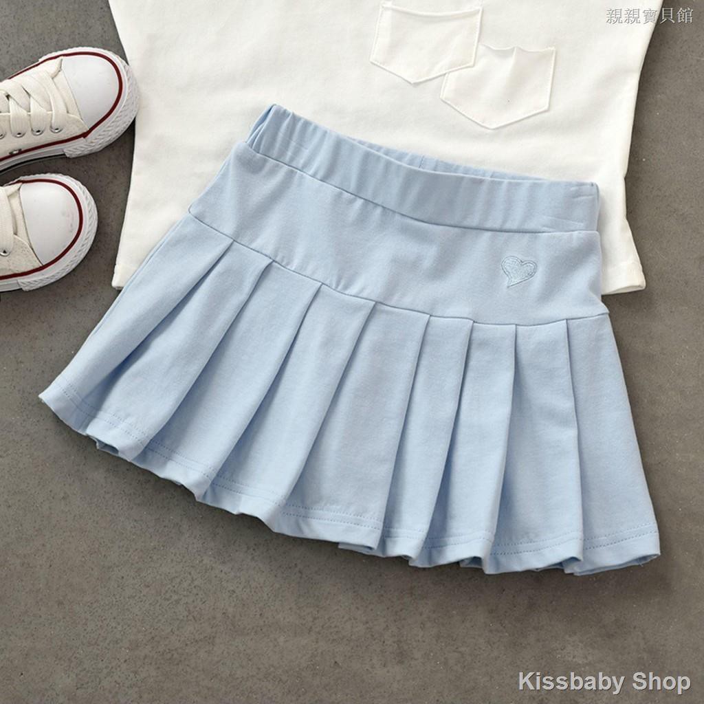 [Spot] Girls Pleated Skirts, Children's Cotton Skirts Girls Pleated ...