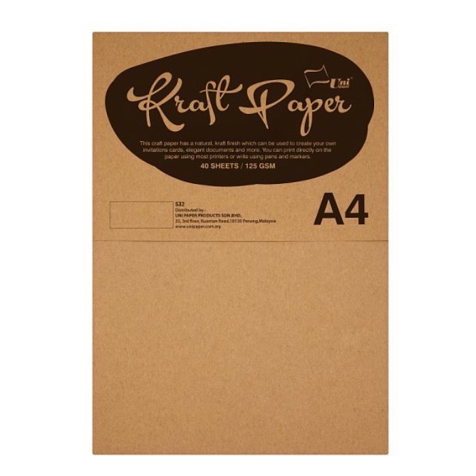 A4 Kraft Paper 125gsm 40 Sheets / Craft Paper / Brown Paper | Shopee ...