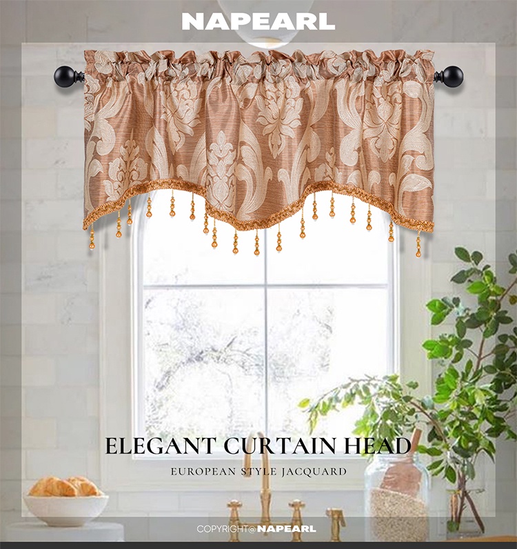 NAPEARL Modern Home Decor Multicolor Printed Beaded Curtain Head Living ...