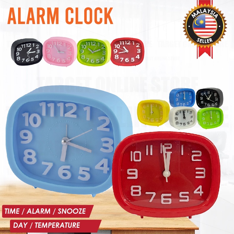 Mini Mute Alarm Clocks Portable Analog Alarm Clock Bedside Desk Table