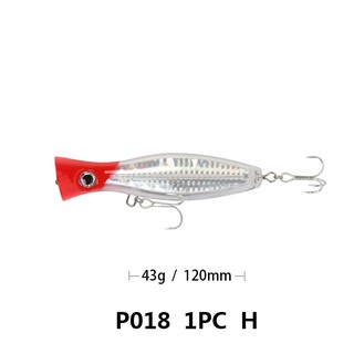 43g 120mm Plastic Water Impact Popper Artificial Fishing Lure Bass Bait