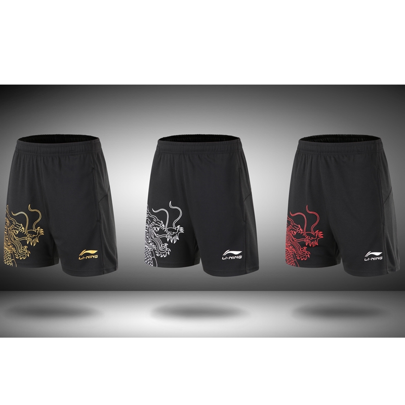 2020 Li Ning Dragon Pattern Badminton Shorts Training Competition