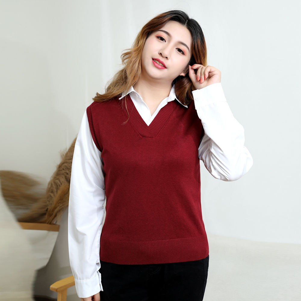 👚👕40-90kg Wear Muslim Woman Loose Plus Size XL XXL 3XL 4XL Vest V-neck  Sleeveless Casual Black Grey Wine Red White Apricot Knitted Sweater |  Shopee Malaysia