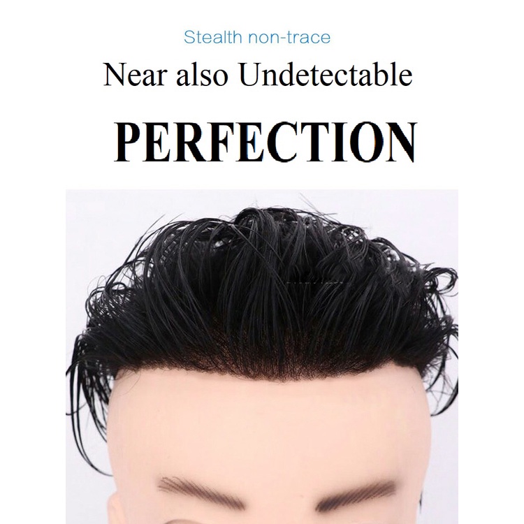 Men Hairsystem human hair real hair replacement toupee wig hairpiece hair system Toupee European Remy Hair Wigs Natural Shopee Malaysia