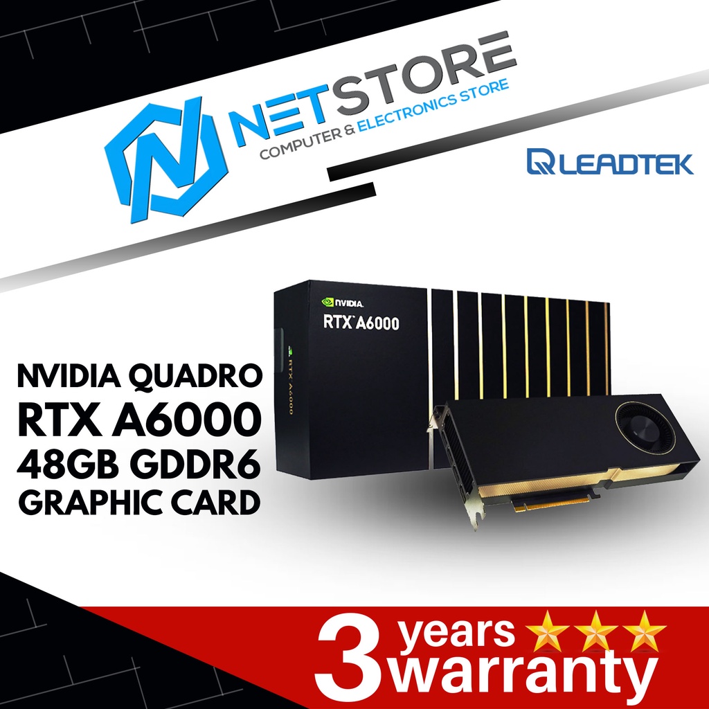 LEADTEK NVIDIA QUADRO RTX A6000 48GB GDDR6 GRAPHIC CARD WITH ECC 384BIT ...