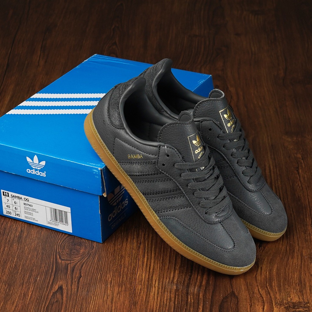 Adidas Samba Og Ft Gray Three Gold BD7963 Original Pk Full Tag Barcod Made In Vietnam Shopee Malaysia