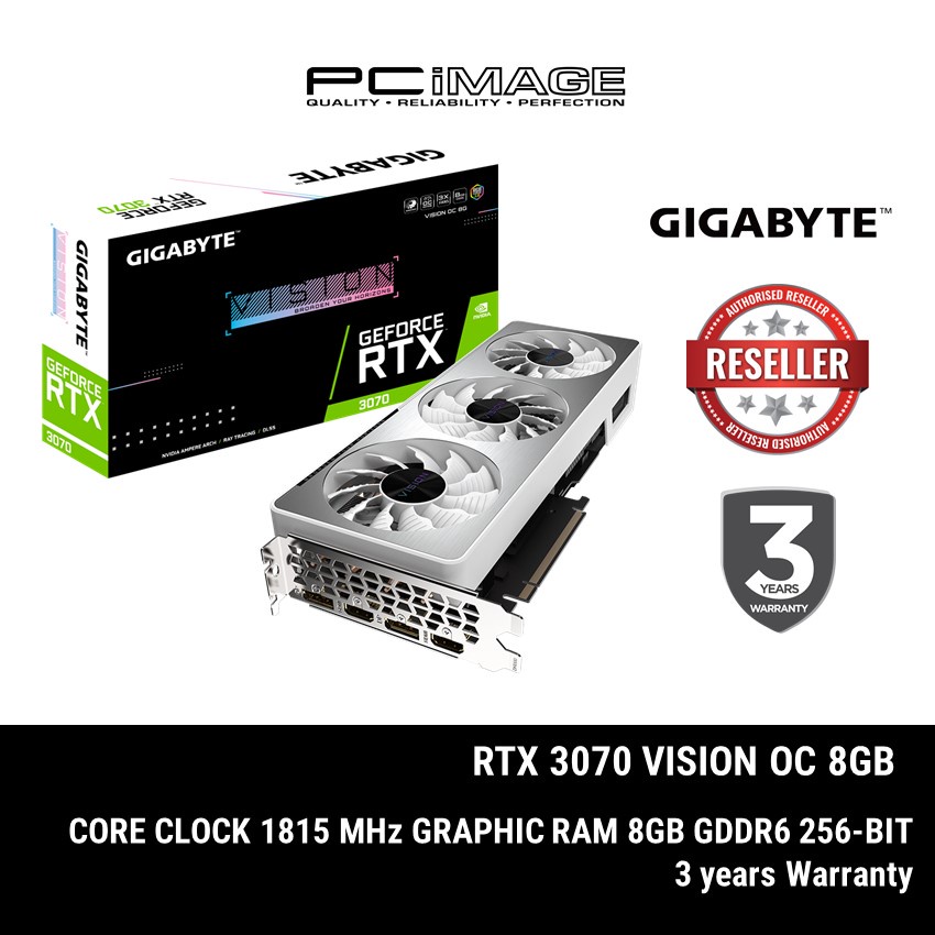 GIGABYTE GEFORCE RTX 3070 VISION OC 8GB GDDR6 GRAPHIC CARD | Shopee ...