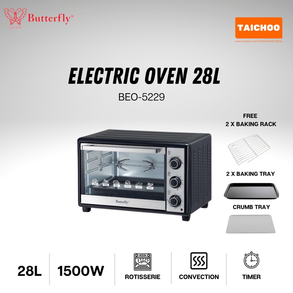 Butterfly Electric Oven 28L BEO5229 Shopee Malaysia