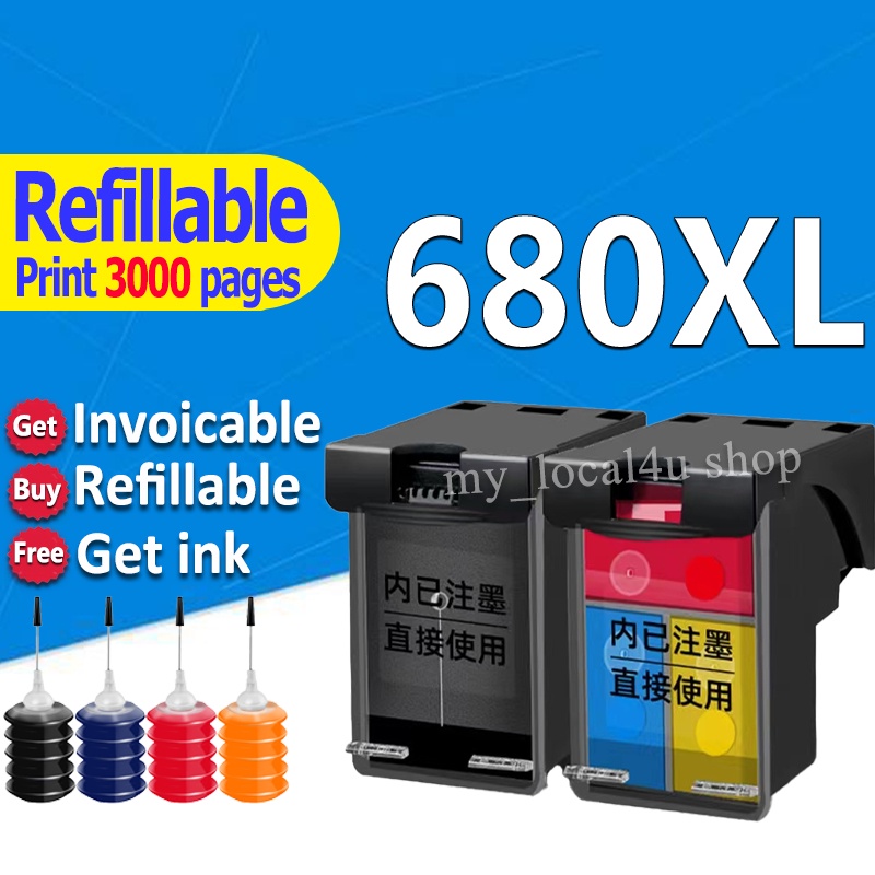 HP 680XL ink HP680XL ink Cartridge refillable for hp 1115 1118 2135 ...