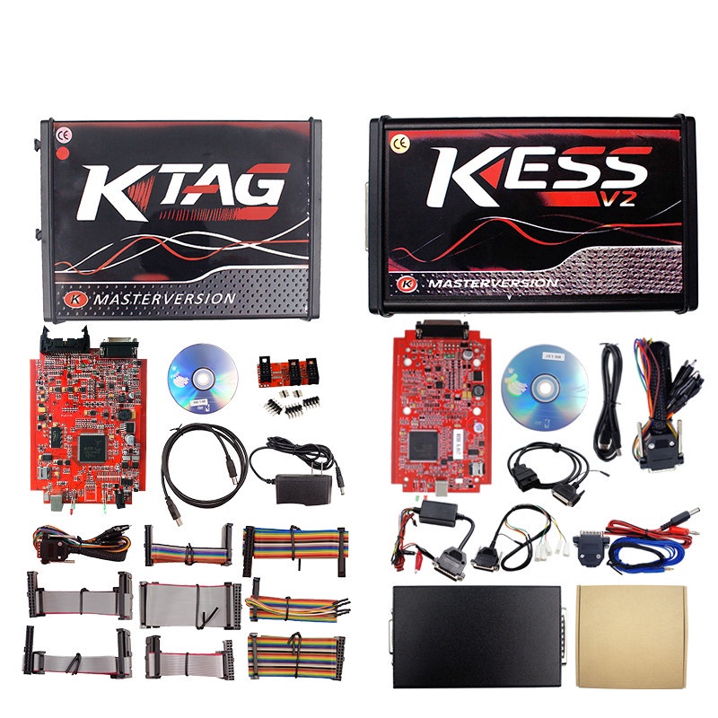 Online V2.53 EU Red Kess V5.017 OBD2 Manager Tuning Kit KTAG V7.020 4 ...