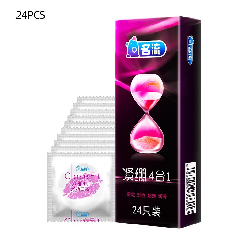 Mingliu 24pcs 6 Types Condoms Condoms With Clasp With Tendrils Natural Rubber Ultra Thin Smooth