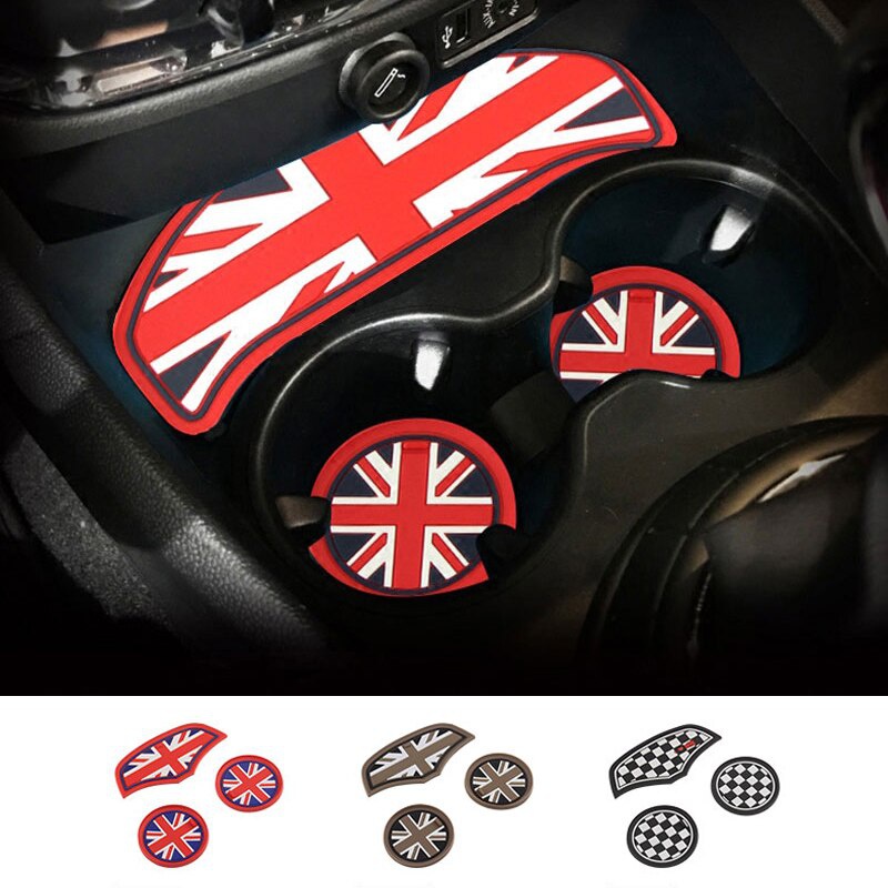 Union Jack Car Cup Cushion Storage Groove Coaster Auto Nonslip Mat Pad