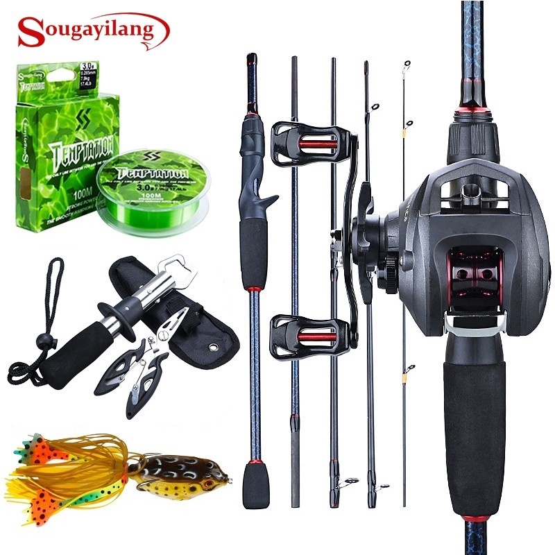 Sougayilang Canna Da Pesca Feeder Portatile – 6 Pezzi, 3 Punte Intercambiabili, In Carbonio 30T, Con Guide FUJI, Verde - 3