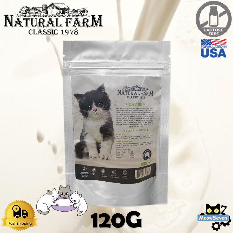 Natural Farm Lactose Free Goat Milk for Cats & Kittens Susu Kucing