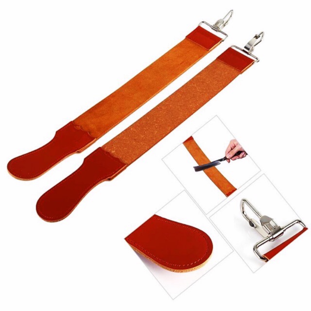 Leather Strop Strap Barber Straight Razor Folde Knife Shave Sharpener ...