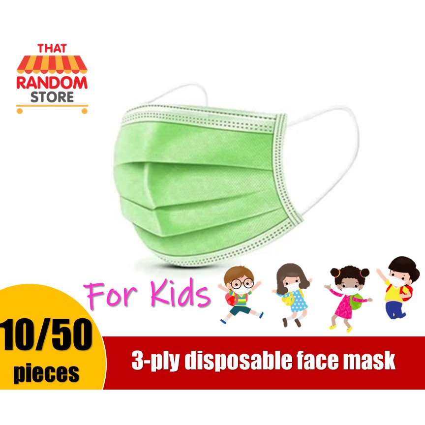 【For Kids】10 & 50 pcs 3ply Disposable Children Face Mask Shopee Malaysia