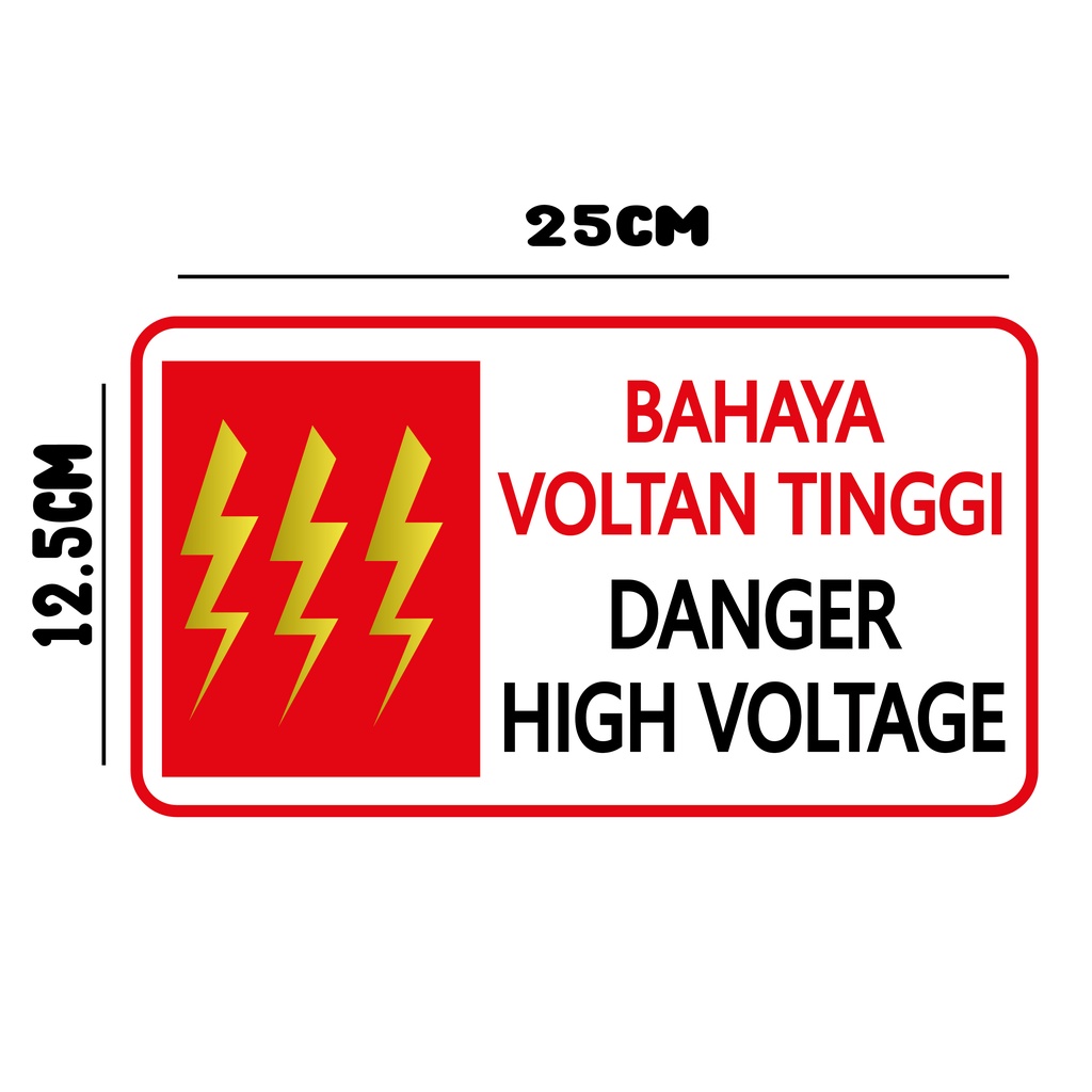 Dangerous High Voltage Sign Sticker Pvc Sticker For Wall Window Bahaya Voltan Tinggi Sticker