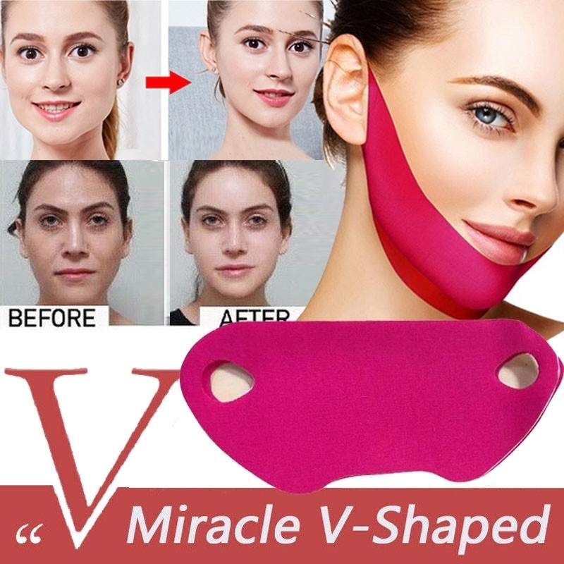 JUSRON Double Chin Reducer V Line Face Lifting Tape Face, Soft Silicone  Chin Strap Face Shaper to Removing Double Chin for Women and Men