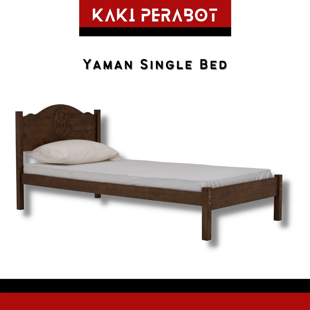 KP YAMAN Single Bed Frame Single Bedframe Rangka Katil Single Kayu ...