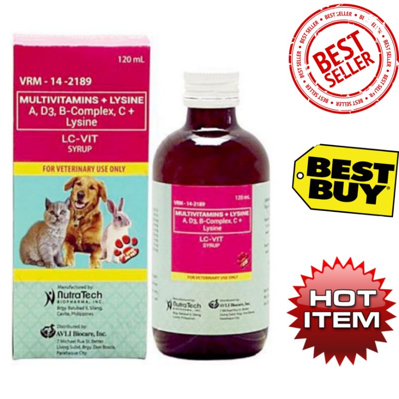 Lysine Multivitamins for Cat, Dog & Small Animal 120ml MENGGEMUKKAN ...