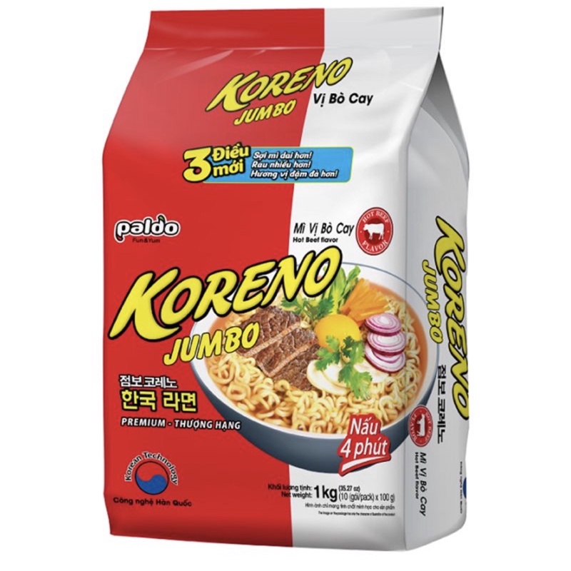 Paldo Jumbo Koreno Noodles Spicy Beef Flavor 1KG Pack | Shopee Malaysia