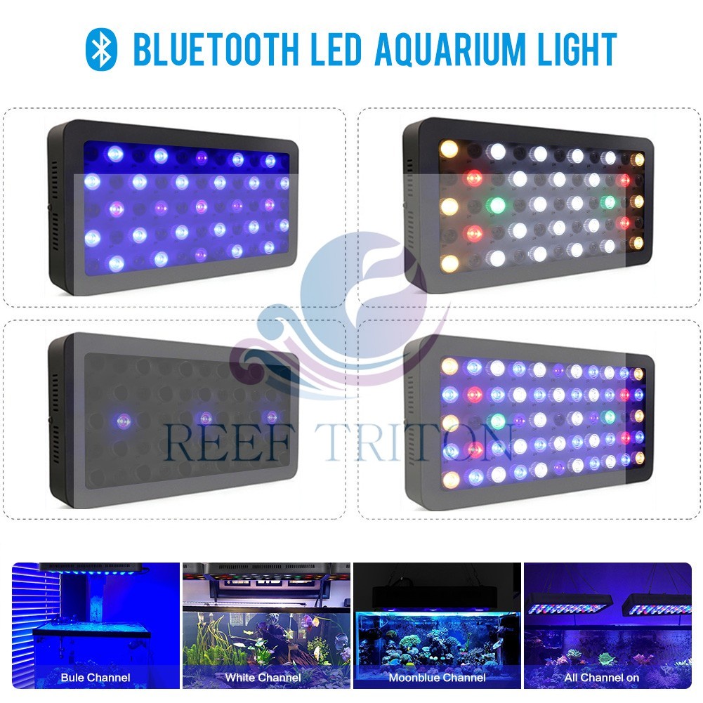 165w remote control and knob 3 channel Control Led Aquarium Black