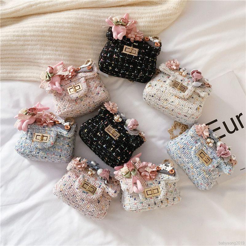 Kids Girls Bags Baby Girl Cotton Linen Small Square Mini Handbag Child Sling Bag Cute Crossbody Bag Shopee Malaysia