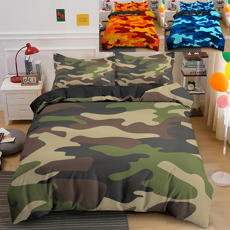 Home Textile Cool Boy Girl Kid Adult Duver Cover Set Camouflage