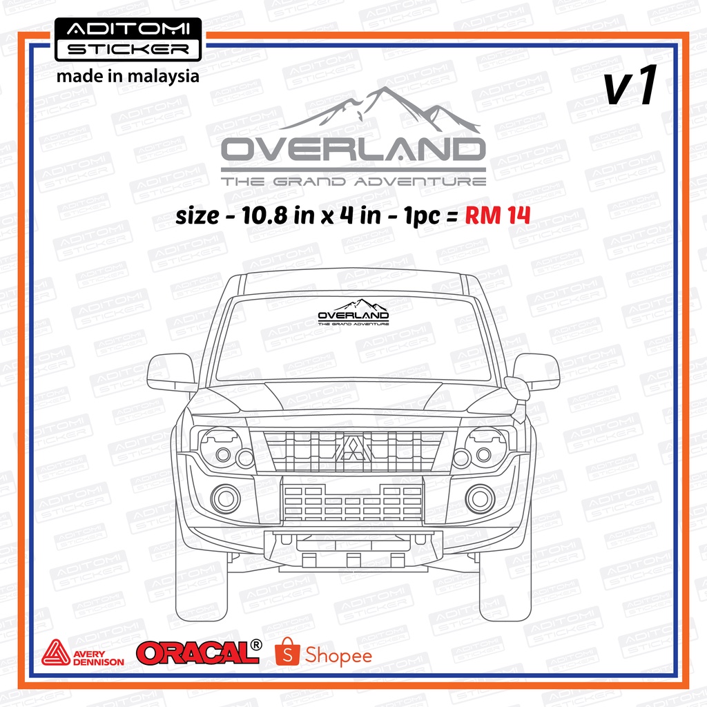 Overland Sticker Decal Die Cut - Self Adhesive Vinyl - Weatherproof - Made In USA - Many Color And Sizes Overlander Off Road Crawler Mudding 4x4