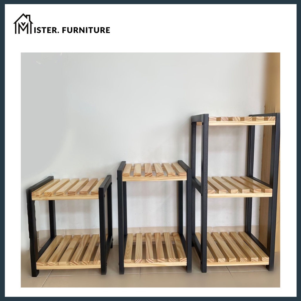 MF Solid Wood Rack Wooden Rack Multipurpose Shelf Display Rack Display ...