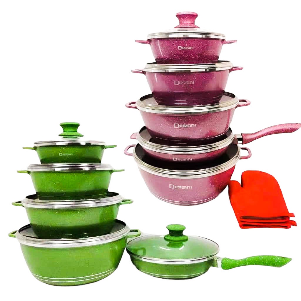 Dropship Nonstick Cookware Sets, 9 Pcs Granite Non Stick Pots And