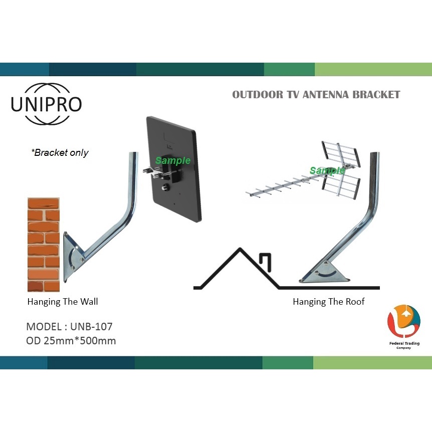 TV Antenna Bracket L Shape Tapak Tiang Aerial Shopee Malaysia