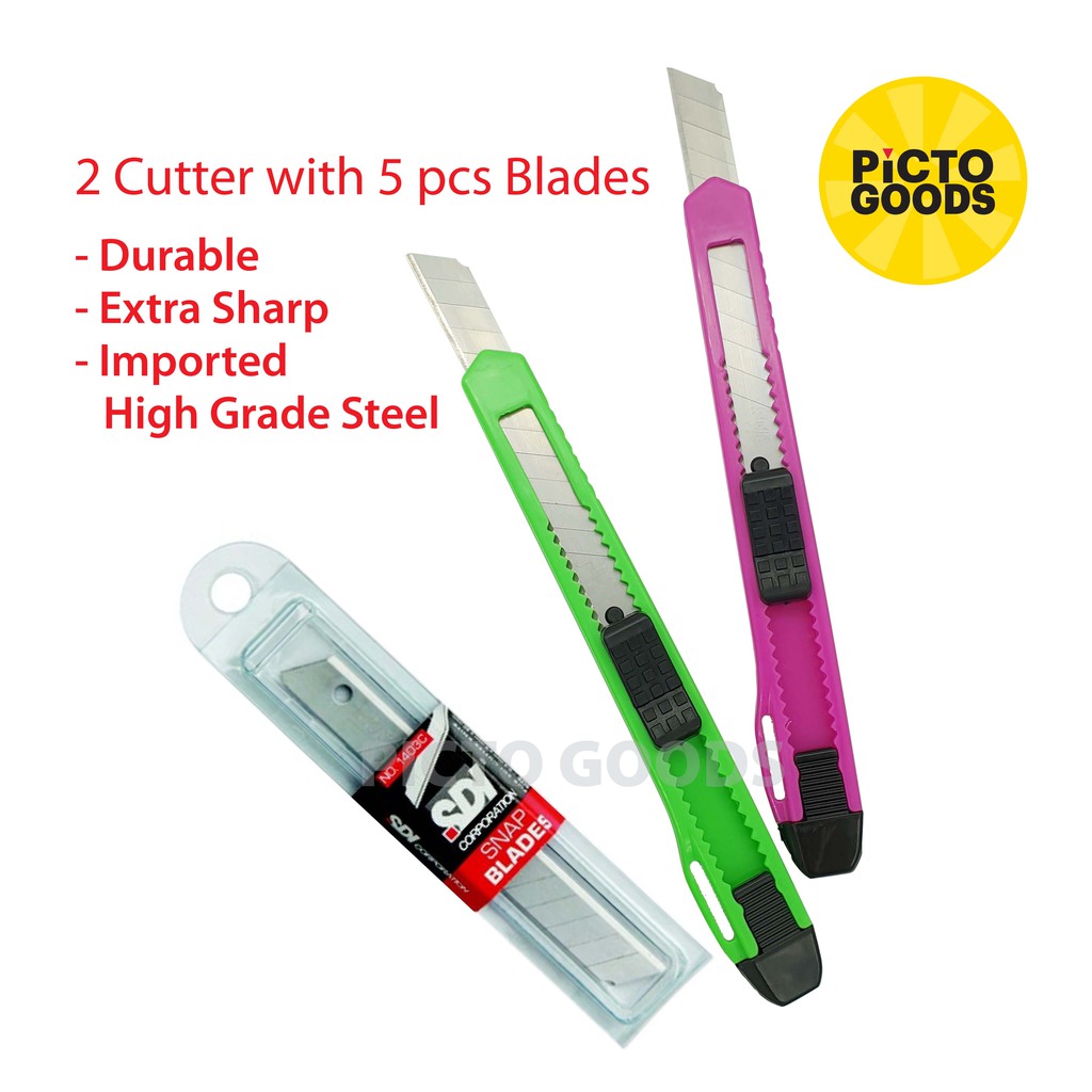 Cutter Sdi Pisau Pemotong Kertas 2 Cutter With 5pcs Blades Shopee