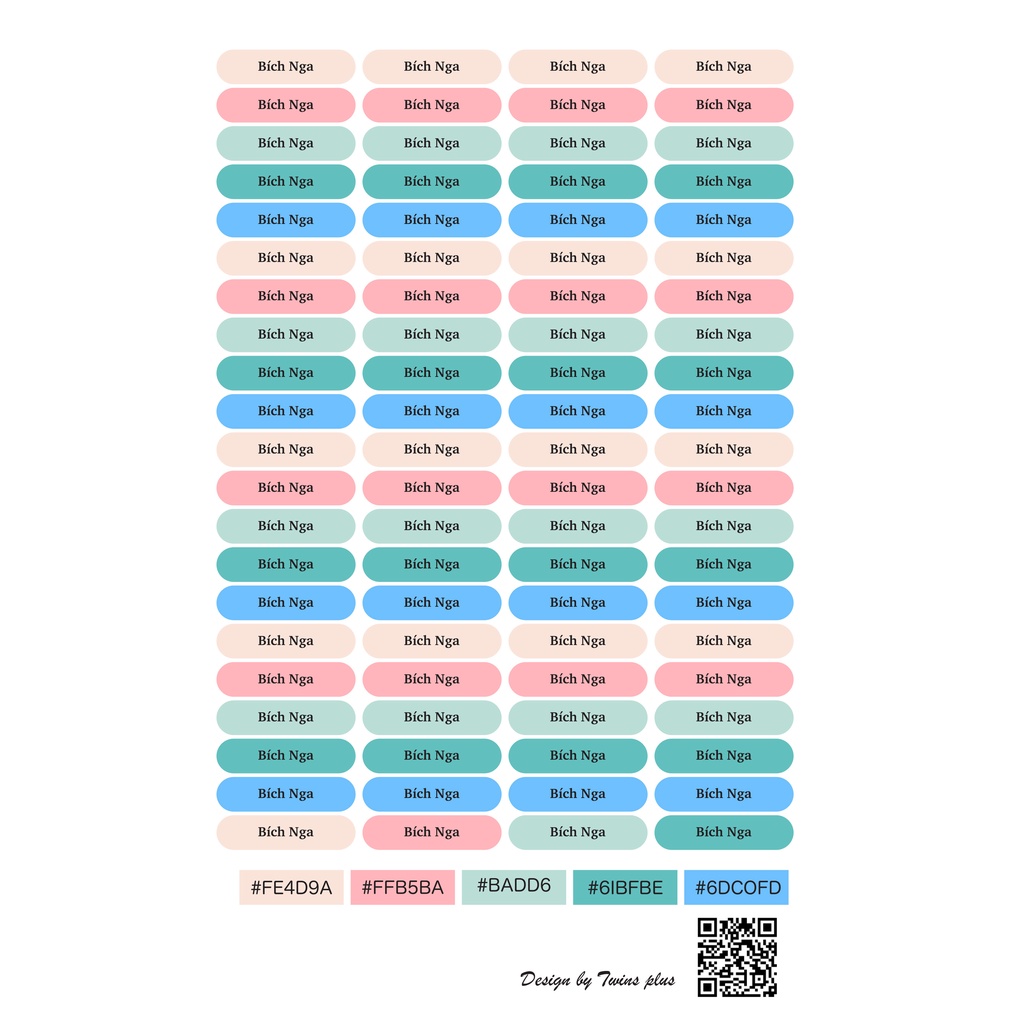 [Many Models]set of 84 name stamps, name stickers (printed on request ...