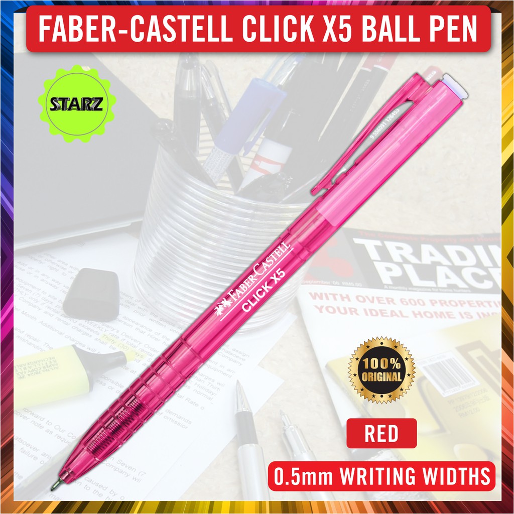 Faber Castell Click X Ball Pen / Click X5 0.5mm 1425 / Click X7 0.7mm ...