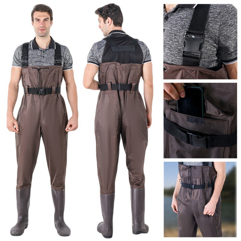 Men's Women Waterproof Bootfoot Fly Fishing Chest Rubber Waders Wading