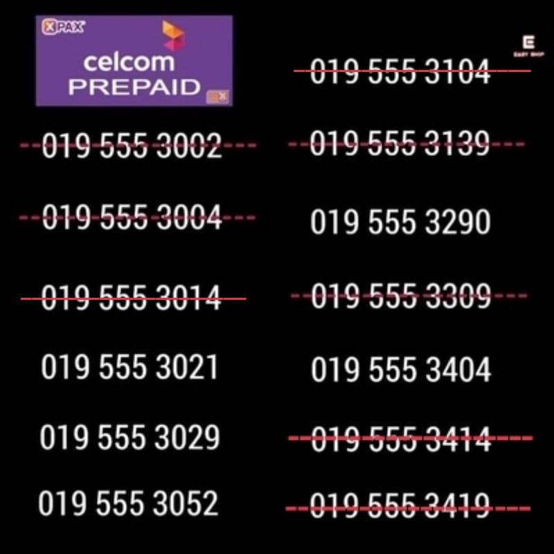 [EASY] CELCOM XPAX SPECIAL PREPAID NUMBER | Shopee Malaysia