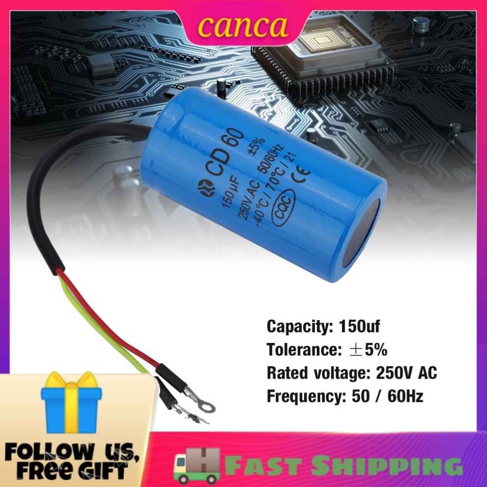CD60 Motorbetriebskondensator 150uF, 250V AC – Für Kompressoren, Klimaanlagen, Einphasenmotoren 50/60Hz