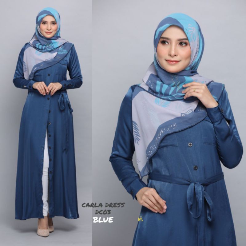Dress denim muslimah sales