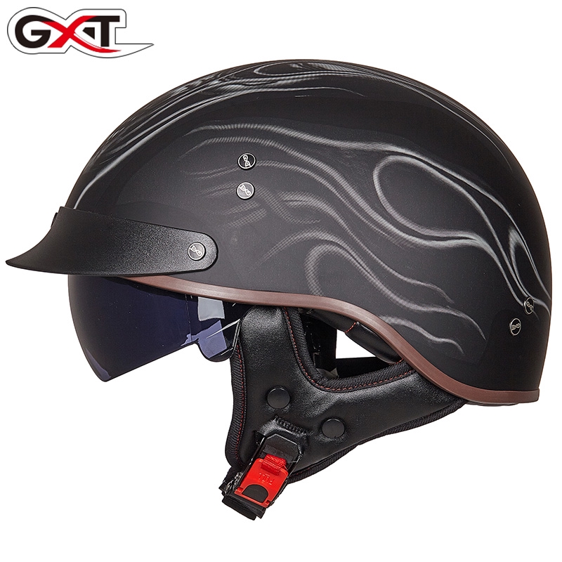 GXT motorcycle helmet male half helmet retro ladies electric car carbon ...