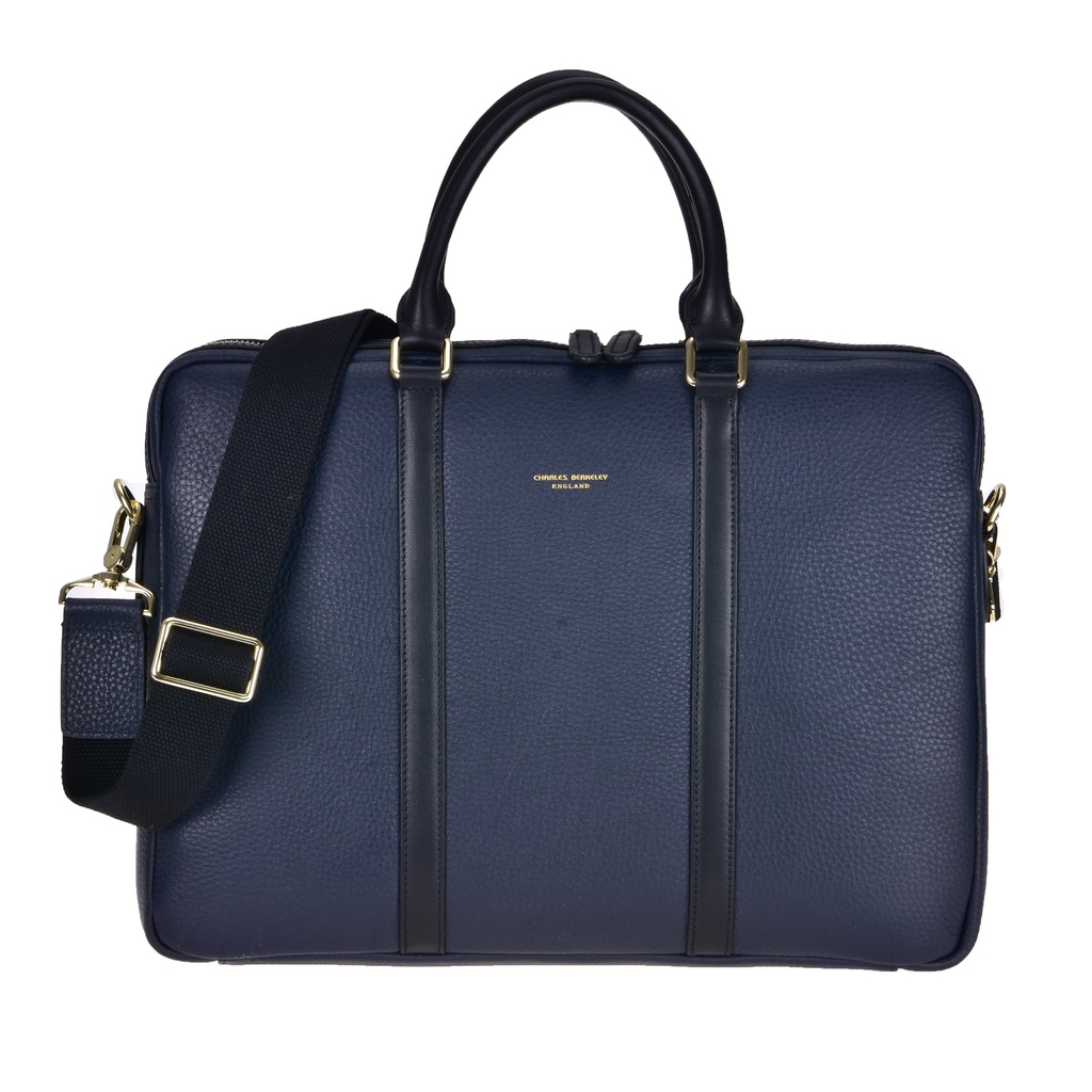 Charles Berkeley DURHAM Genuine Leather Briefcase Laptop Bag Document ...
