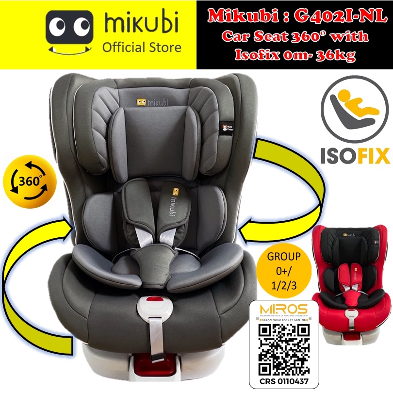 MIKUBI G402INL Baby Car Seat 360°with ISOFIX (Baby New Born to 10 Years