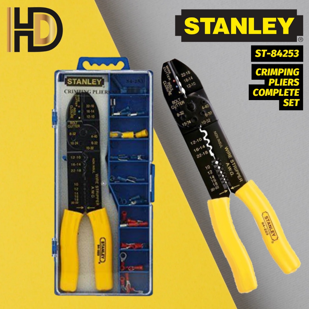 STANLEY 9" 230MM Crimping Pliers Set Box Set / STANLEY 84253 9" 230MM