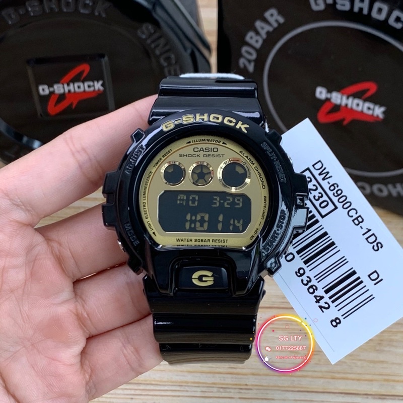 READY STOCK 100% ORIGINAL CASIO G-SHOCK DW-6900CB-1 BLACK GOLD