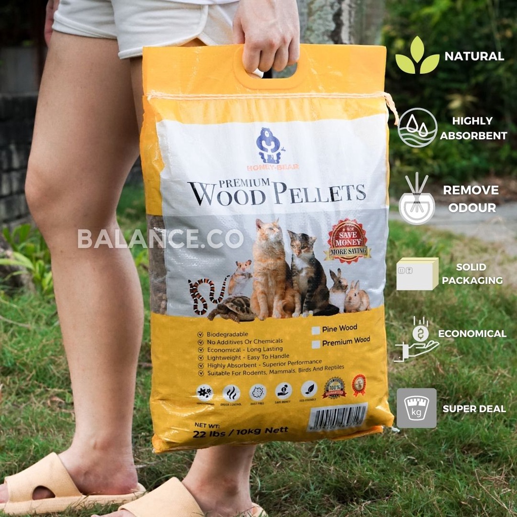 【New Stock】10KG Pet Bedding Premium Wood Pinewood Pellet Cat Litter