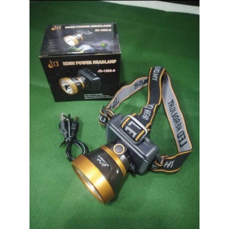 JD15986Lampu Kepala Kuning Cas/Rechargeable Headlamp 3modeOutdoor