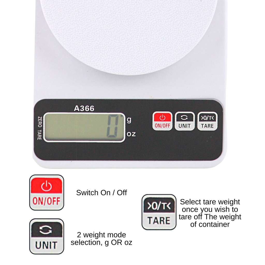 BKK A366 Kitchen Scale Penimbang Digital LCD Scale High Precision ...