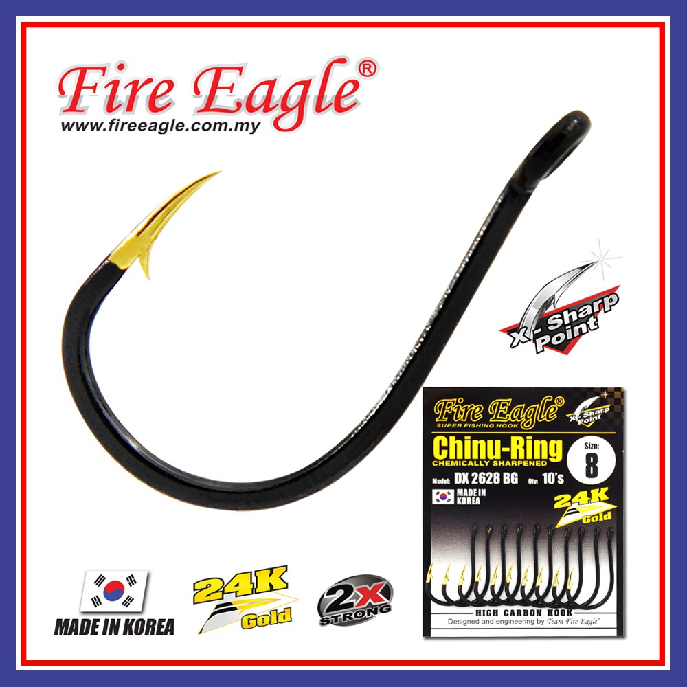 Fire Eagle Chinu Fishing Hook High Carbon DX 2628 BG Double Strong