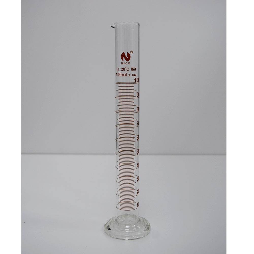 LBT 250ML MEASURING CYLINDER WITH ROUND BASE AMBER PRINT BOROSILICATE ...