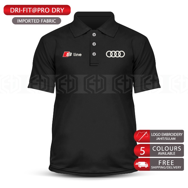 T Shirt Polo Collar Audi S Line RS T-Shirt Shirts Microfiber Dri-Fit ...